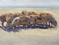 22 Mogul, the Gordon Stakes, Goodwood  Oil on board 10 x 12 inches