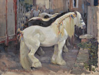 26 Braids, Wickham Horse Fair Oil on board 9x12 inches